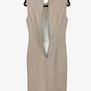 Dolce & Gabbana Virgin Wool Sleeveless Sheath Midi  Dress Beige Size 42